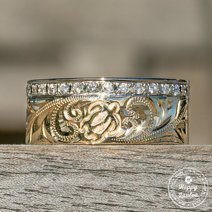 Solid Gold Hawaiian 'The Honu' Infinity Ring [9mm width] Flat Shape
