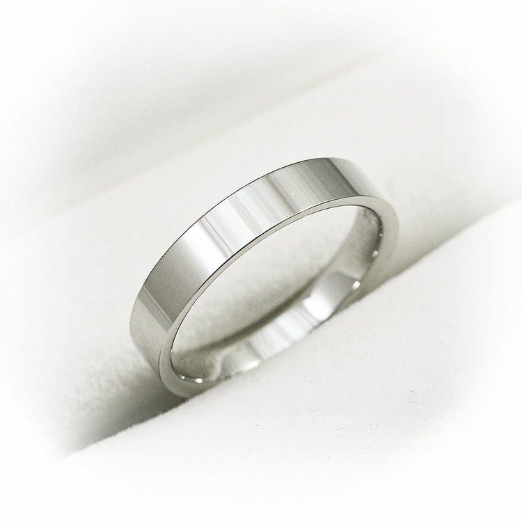 Finger Simple White Gold Band 2mm Hammered White Gold Band