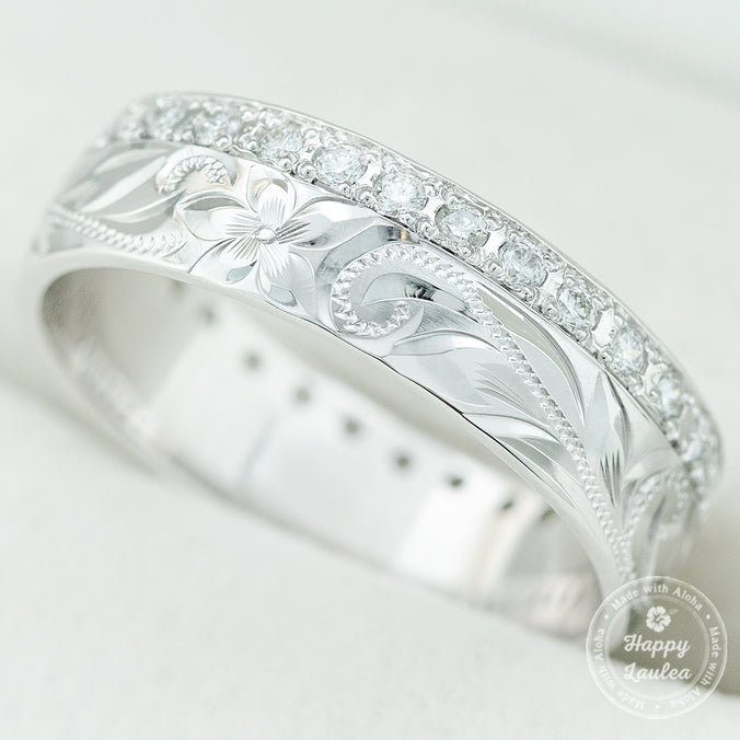 Solid Gold Infinity Diamond Ring [6mm width]