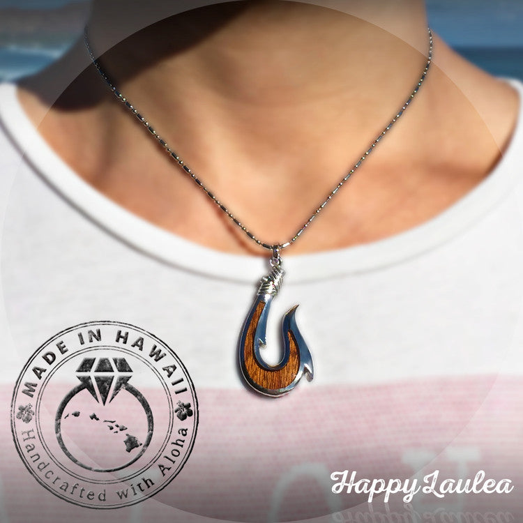 Hawaiian Fish Hook Pendant - Hawaii Gold Jewelry - Hawaiian Gold Jewelry