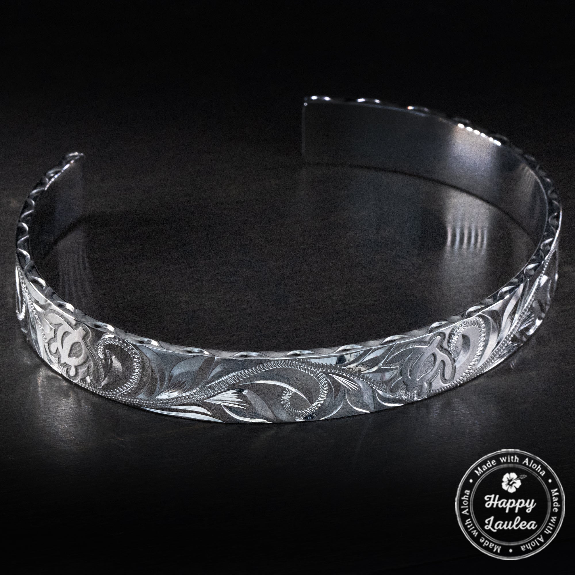 Platinum 950 Bracelet [10x2mm] Hawaiian Old English Design & Sea Turtle Design