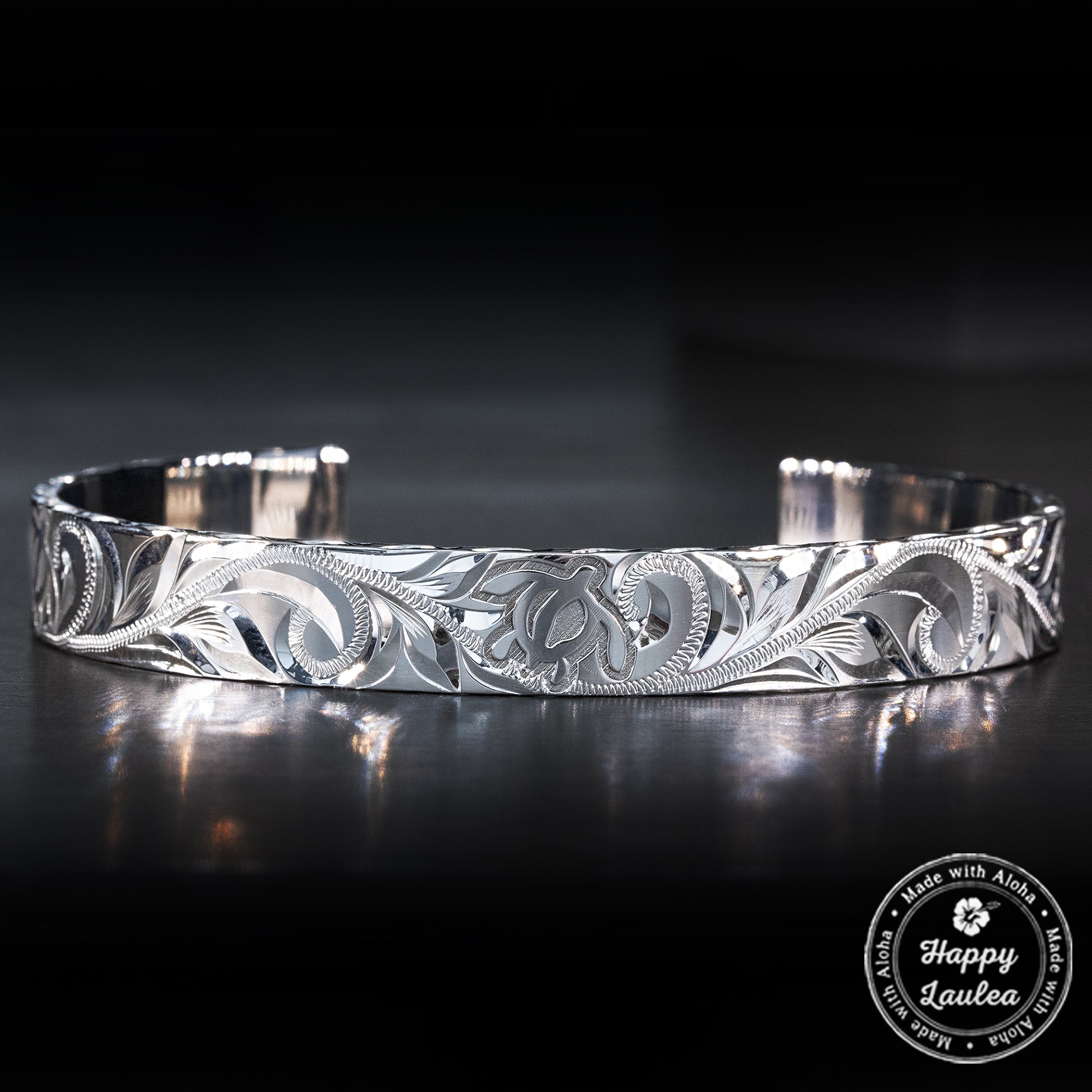 Platinum 950 Bracelet [10x2mm] Hawaiian Old English Design & Sea Turtle Design