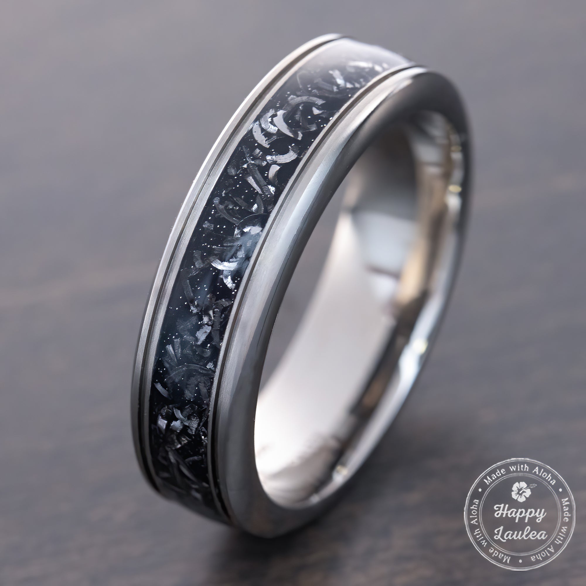 Titanium GR5 Ring [6mm width] Meteorite