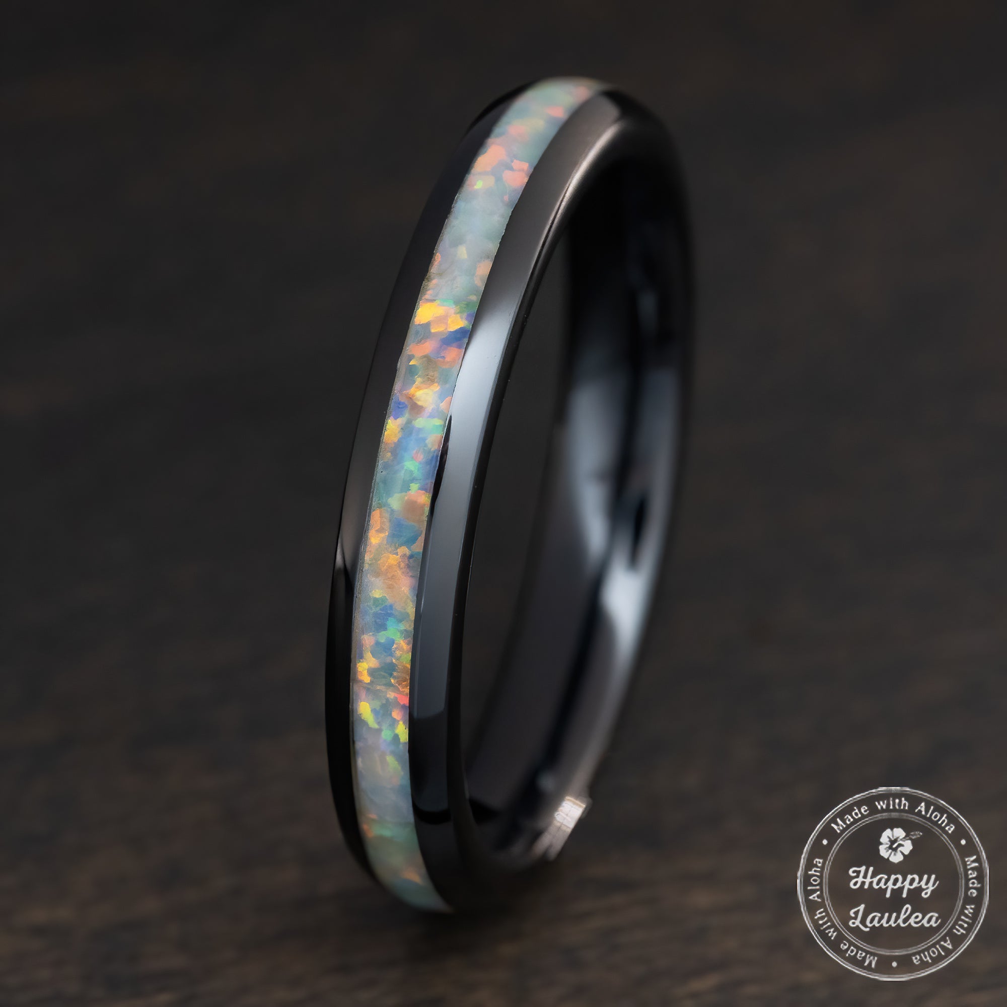 HI-TECH Black Ceramic [4mm width] White Opal