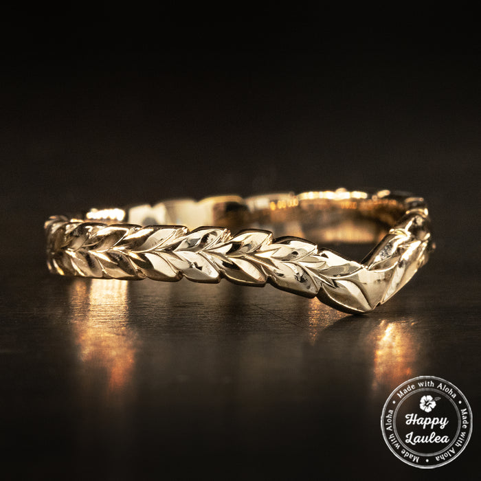 14K Gold Chevron Ring [3mm width] Maile Design