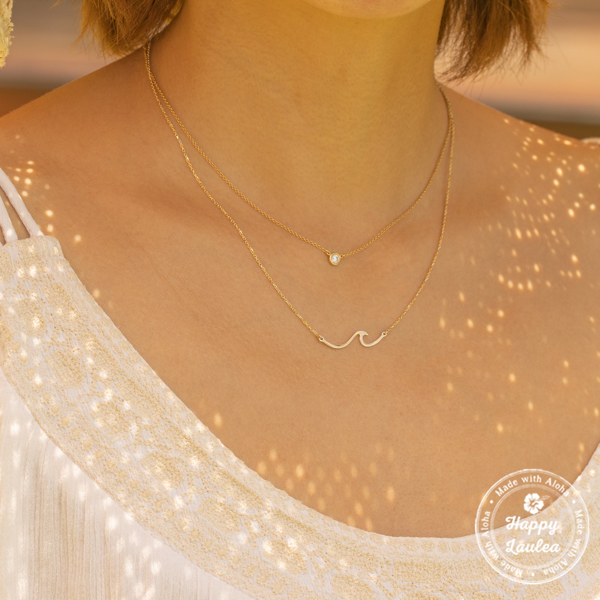 14K Gold Wave Necklace [The Nalu Collection]