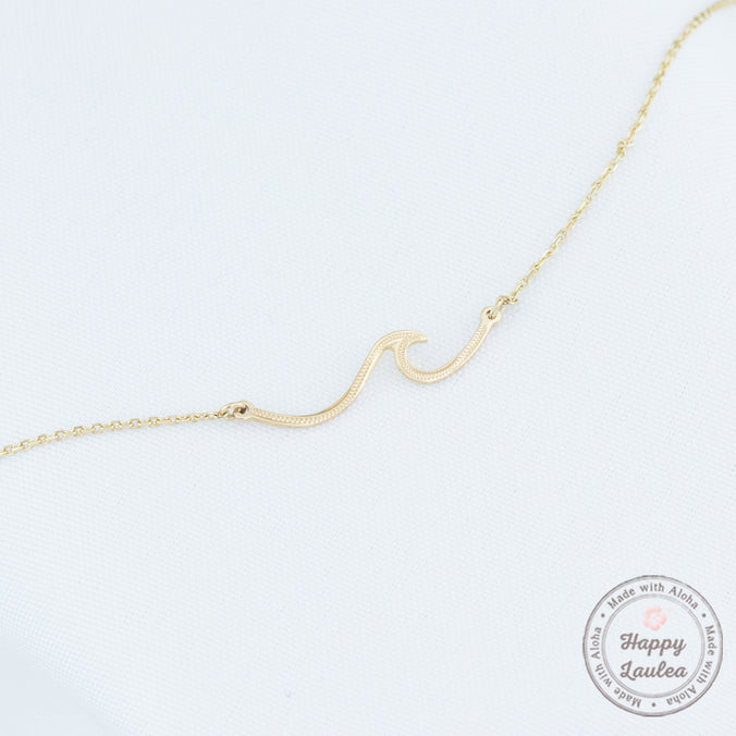 14K Gold Wave Necklace [The Nalu Collection]