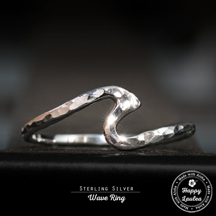 Sterling Silver Hammerd Finish Wave Ring