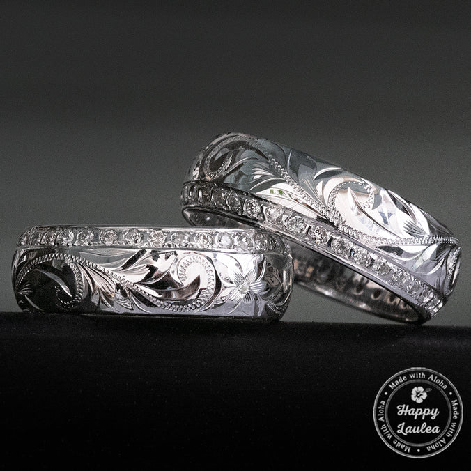 Solid Gold Infinity Diamond Ring [6mm width]