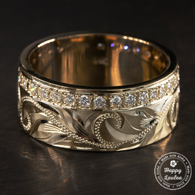 Solid Gold Hawaiian 'The Honu' Infinity Ring [9mm width] Flat Shape