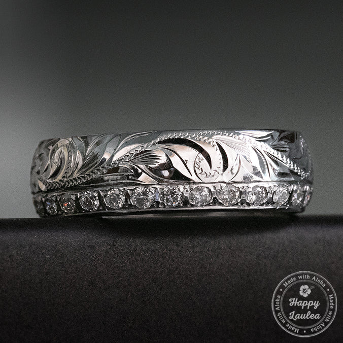 Solid Gold Infinity Diamond Ring [6mm width]