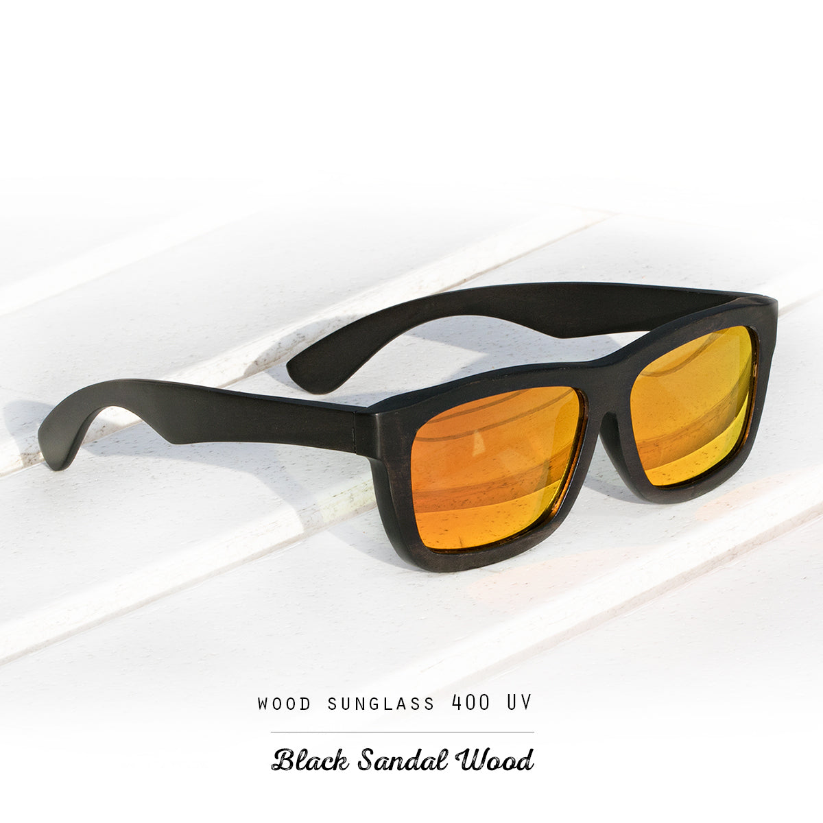 Black Sandal Wood Polarized Sunglasses with 400 UV - 100% Protection